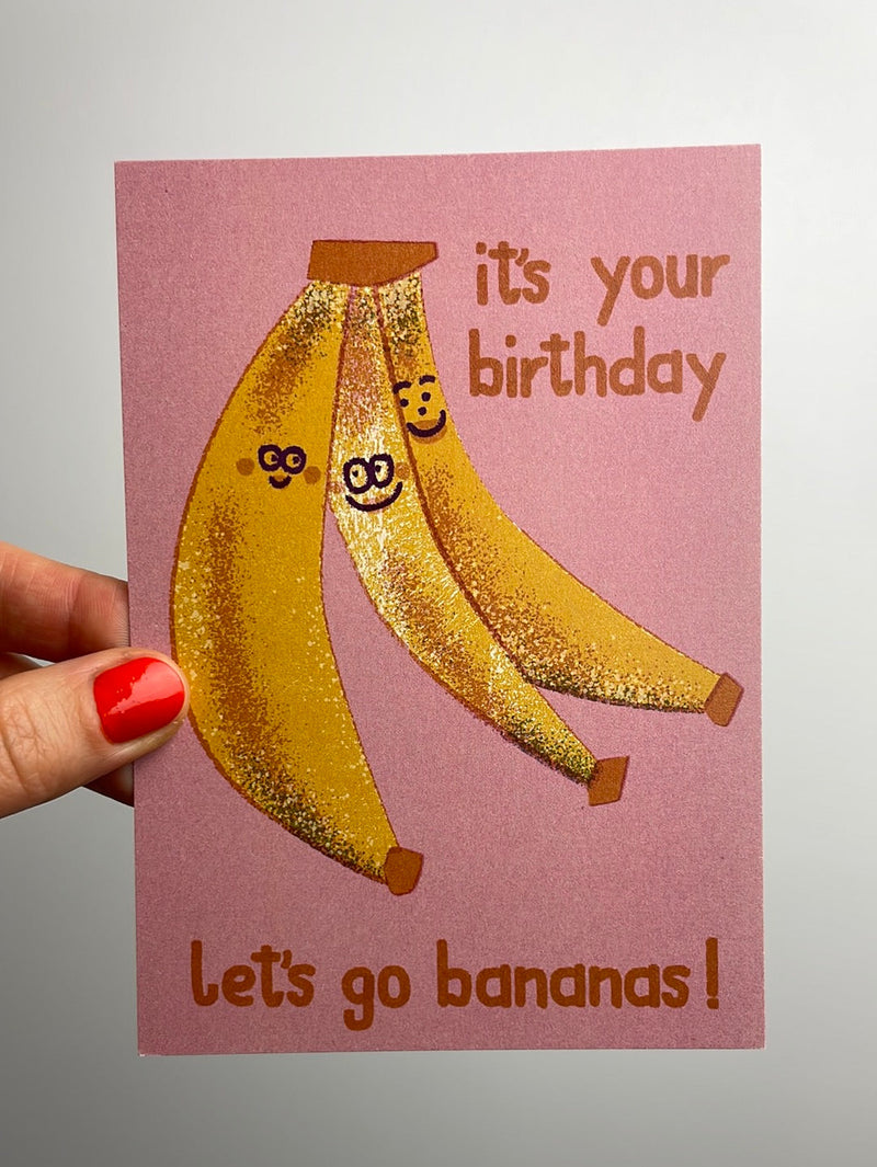 let´s go bananas! • Postkarte