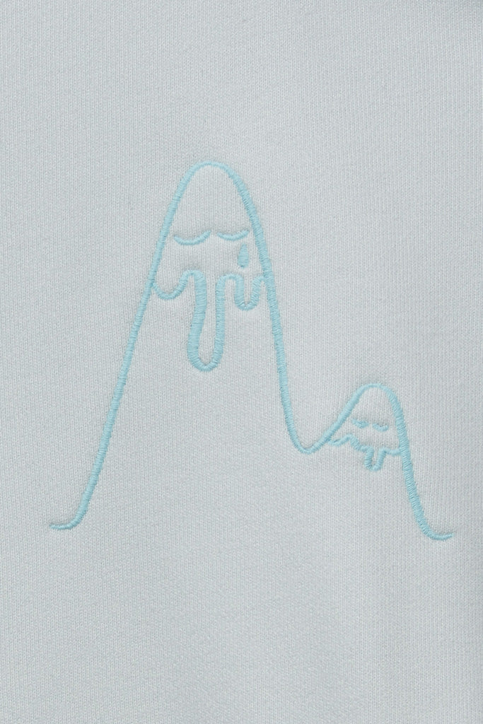 Tara sweater in eisblau mit weinendem Gletscher Stickerei für Kinder