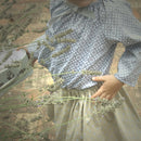 Robe of feathers Feline Shirt-blue pattern