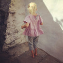 Robe of feathers Square Blouse-rose check