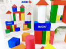 Micki farbenfrohe Bauklötze 38 Stück, Holz, Bausteine