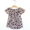 Kronjuwel short-sleeved blouse 80/86 brown pink floral upcycling