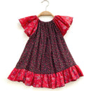 kronjuwel short-sleeved summer dress red floral 86/92 Upcycling