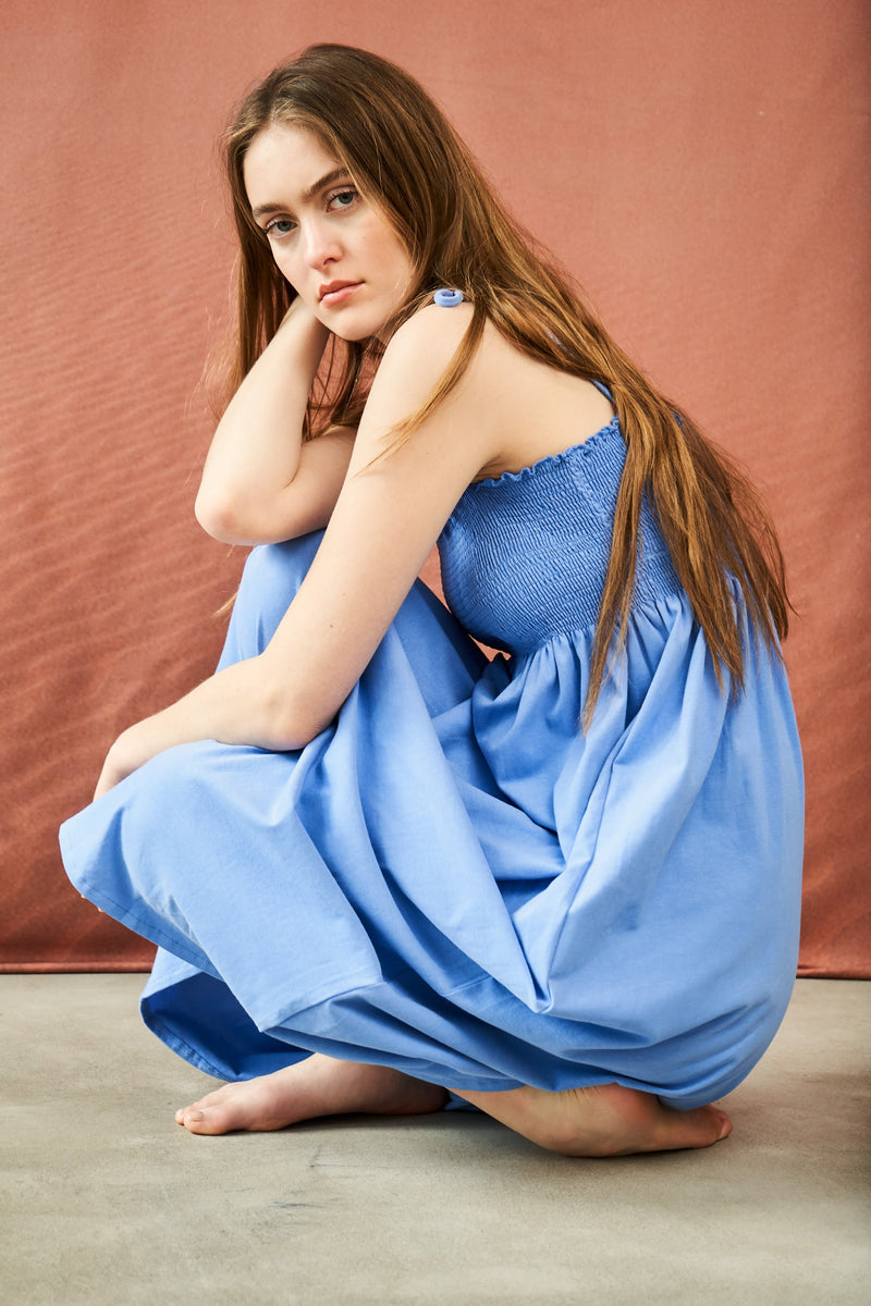 Julia Kleid in blauem Jersey für Damen