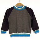 kronjuwel wool sweater for children 86/92 brown aqua upcycling