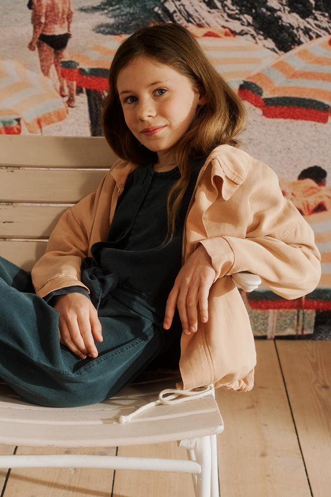 Louisa jacket in nude colored Tencel for children