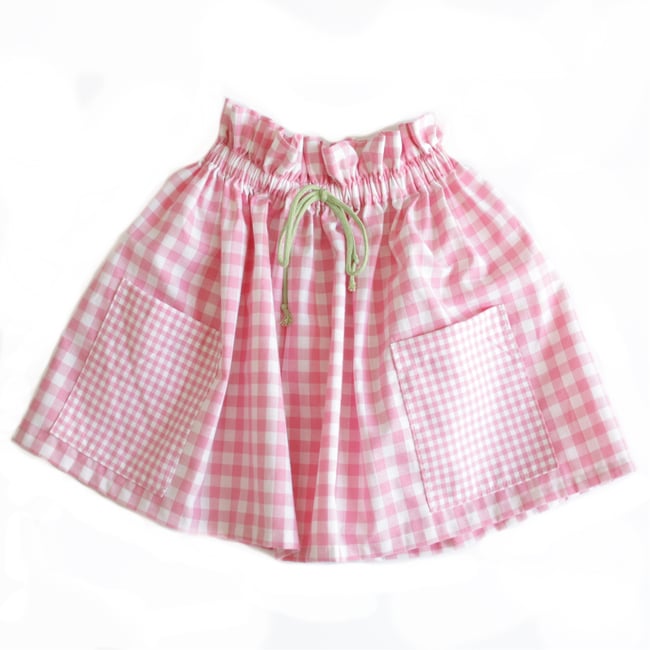 Robe of feathers Market Skirt- pink check