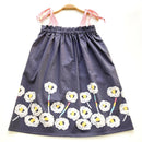 kronjuwel summer dress 110/116 dark grey white upcycling strap dress with flowers