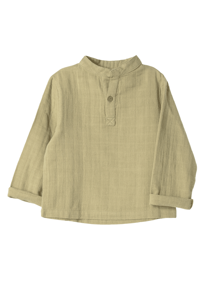 Long sleeve shirt Play of Colors Sage-green organic muslin