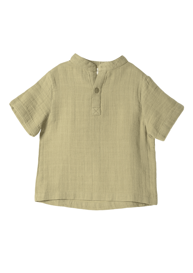 Short sleeve shirt Play of Colors Sage-green organic muslin