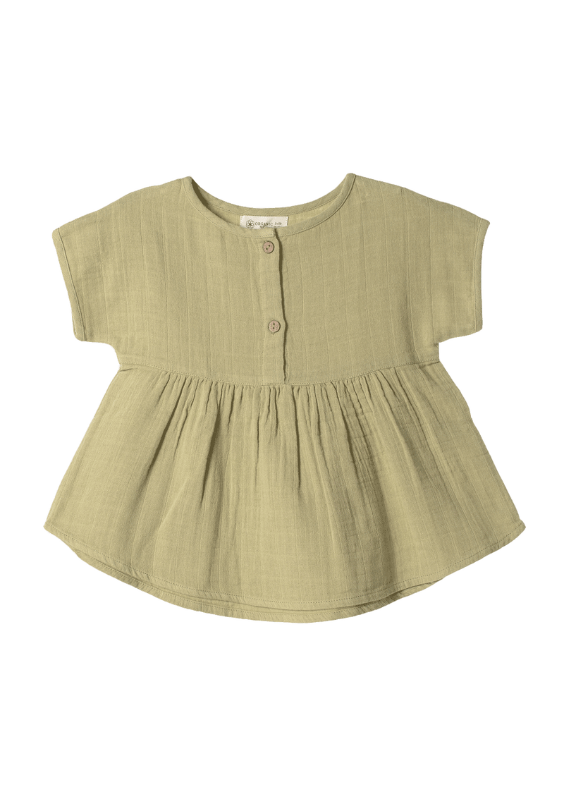 Tunic shirt Play of Colors Sage-green organic muslin