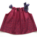 kronjuwel summer top, sleeveless blouse 98/104 wine red with upcycling embroidery