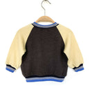 kronjuwel cashmere sweater for babies size 74/80 dark brown light yellow blue upcycling