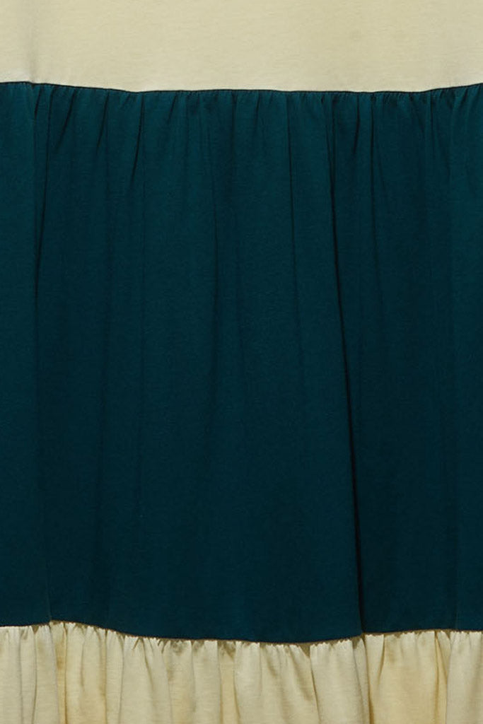 Tilda Kleid in hellgelb und petrol farben für Frauen