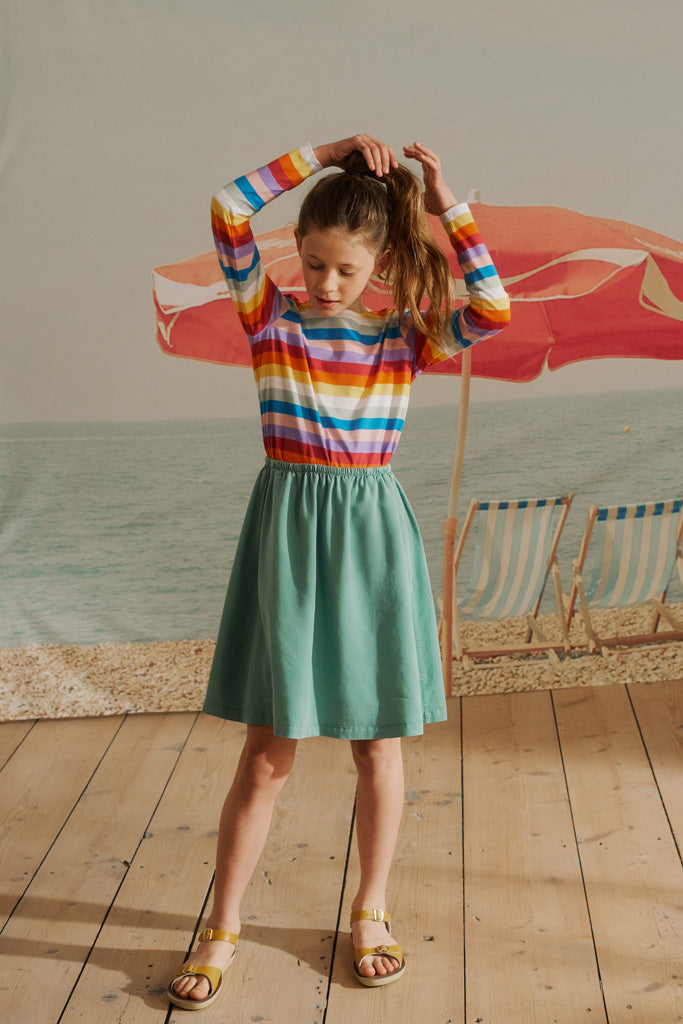 Linda skirt in emerald green Tencel for children