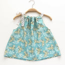 Kronjuwel sleeveless blouse 98/104 turquoise floral upcycling summer top