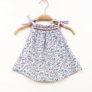 Kronjuwel blouse summer top 80/86 violet petrol floral cotton sleeveless upcycling