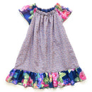 kronjuwel floral summer dress 116/122 silk cotton upcycling