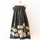 kronjuwel summer dress 110/116 dark grey white upcycling strap dress with flowers