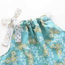 Kronjuwel sleeveless blouse 98/104 turquoise floral upcycling summer top