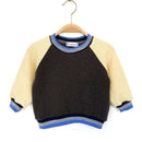 kronjuwel cashmere sweater for babies size 74/80 dark brown light yellow blue upcycling