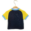 kronjuwel T-Shirt Cashmere/Merino Wool Size 86 Dark Grey/Yellow Short Sleeve Upcycling