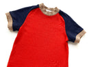 kronjuwel T-Shirt Merino Wool Silk Size 92/98 red/blue short sleeve Upcycling