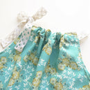 Kronjuwel sleeveless blouse 98/104 turquoise floral upcycling summer top