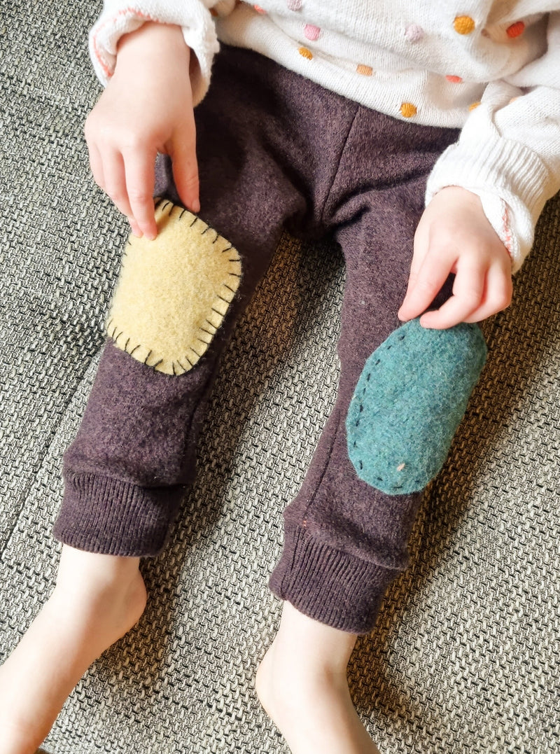 Jawoll Baby 1 Paar Wollwalk Flicken Patches Upcycling-Wolle zum Wollkleidung reparieren in Beige Sand Oval-Form