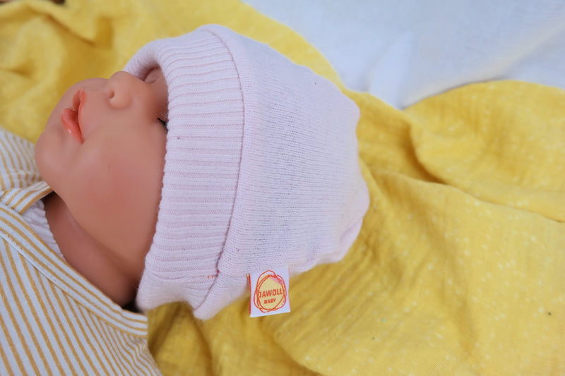 Jawoll Baby Warme Mütze für Babys und Kleinkinder aus Upcycling Kaschmir in Hellrosa