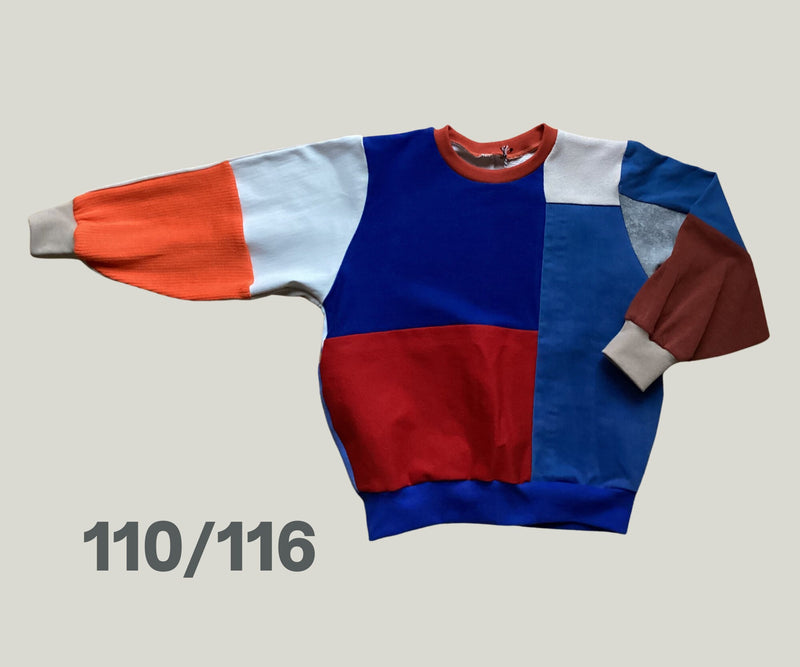 Flickwear Upcycling PatchworkPullover für Kinder 110/116