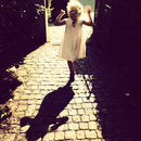 Robe of feathers Balloon Dress- rose dot