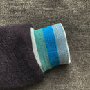 kronjuwel wool sweater for children 86/92 brown aqua upcycling