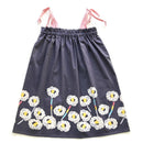 kronjuwel summer dress 110/116 dark grey white upcycling strap dress with flowers