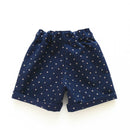 kronjuwel Kurze Hose 80/86 dunkelblau beige gepunktet Upcycling Babyshorts