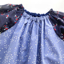 kronjuwel short-sleeved summer dress 92/98 blue floral cotton silk upcycling