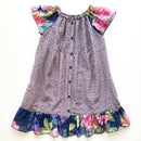 kronjuwel floral summer dress 116/122 silk cotton upcycling