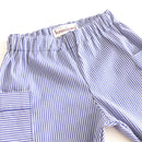 kronjuwel baby pants with pockets blue white striped 68/74 cotton upcycling