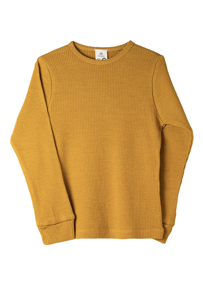 Shirt LS organic Merino wool, Sun-Ochre