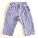 kronjuwel baby pants with pockets blue white striped 68/74 cotton upcycling