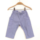 kronjuwel baby pants with pockets blue white striped 68/74 cotton upcycling