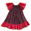 kronjuwel short-sleeved summer dress red floral 86/92 Upcycling