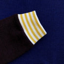 kronjuwel hoodie 100% merino wool 98 dark blue aubergine yellow upcycling