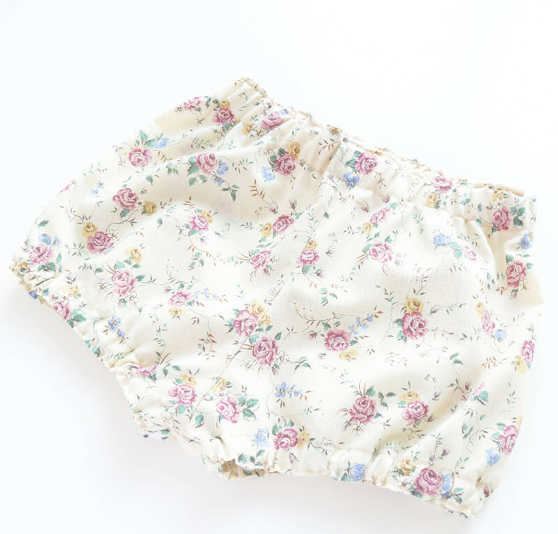 kronjuwel Sommerset Bluse und Bloomers 92/98 hellgelb mit Rosen Upcycling