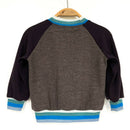 kronjuwel wool sweater for children 86/92 brown aqua upcycling