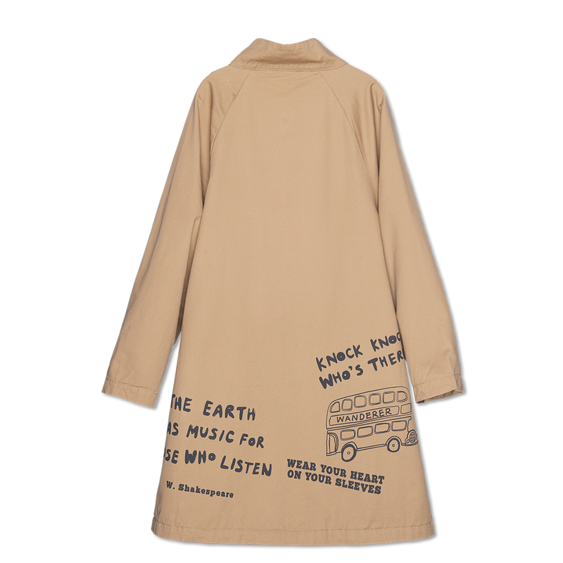 Oversized trench with print in the color "Caramel" by Wander &amp; Wonder