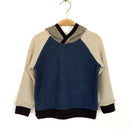 kronjuwel Kapuzenpullover aus 100% Kaschmir in Größe 98/104 blau beige grau braun Upcycling