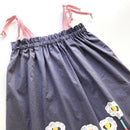 kronjuwel summer dress 110/116 dark grey white upcycling strap dress with flowers