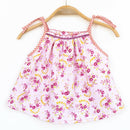 Kronjuwel sleeveless blouse summer top 80/86 pink floral cotton upcycling