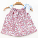 kronjuwel Sommertop 80/86 rosa geblümt Baumwolle Upcycling